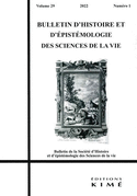 Bulletin d'histoire et d'épistémologie des sciences de la vie, v, 29, no 01